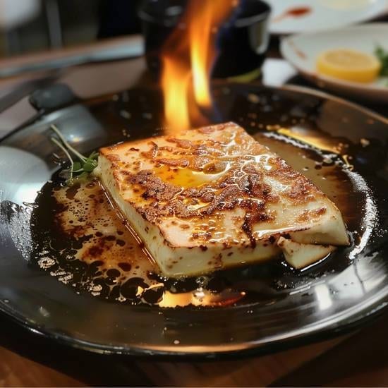 "Saganaki” The Flaming Cheese.